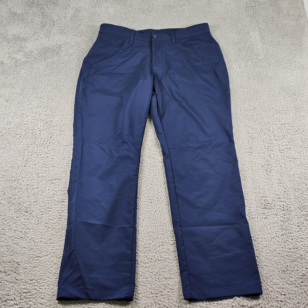 Under Armour Pants Mens 34x32 Navy Blue Loose Golf Athletic Stretch Logo